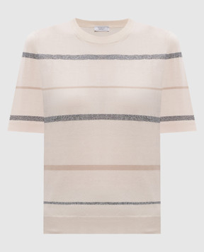Peserico Beige striped top A99091F149173M