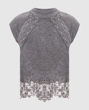 Ermanno Scervino Gray cashmere top D495L307APTPYU