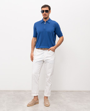 Stefano Ricci Blue silk polo shirt K616006Z41F26102