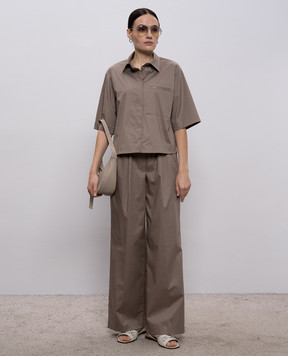 Peserico Brown shirt with monil chain A0685001979