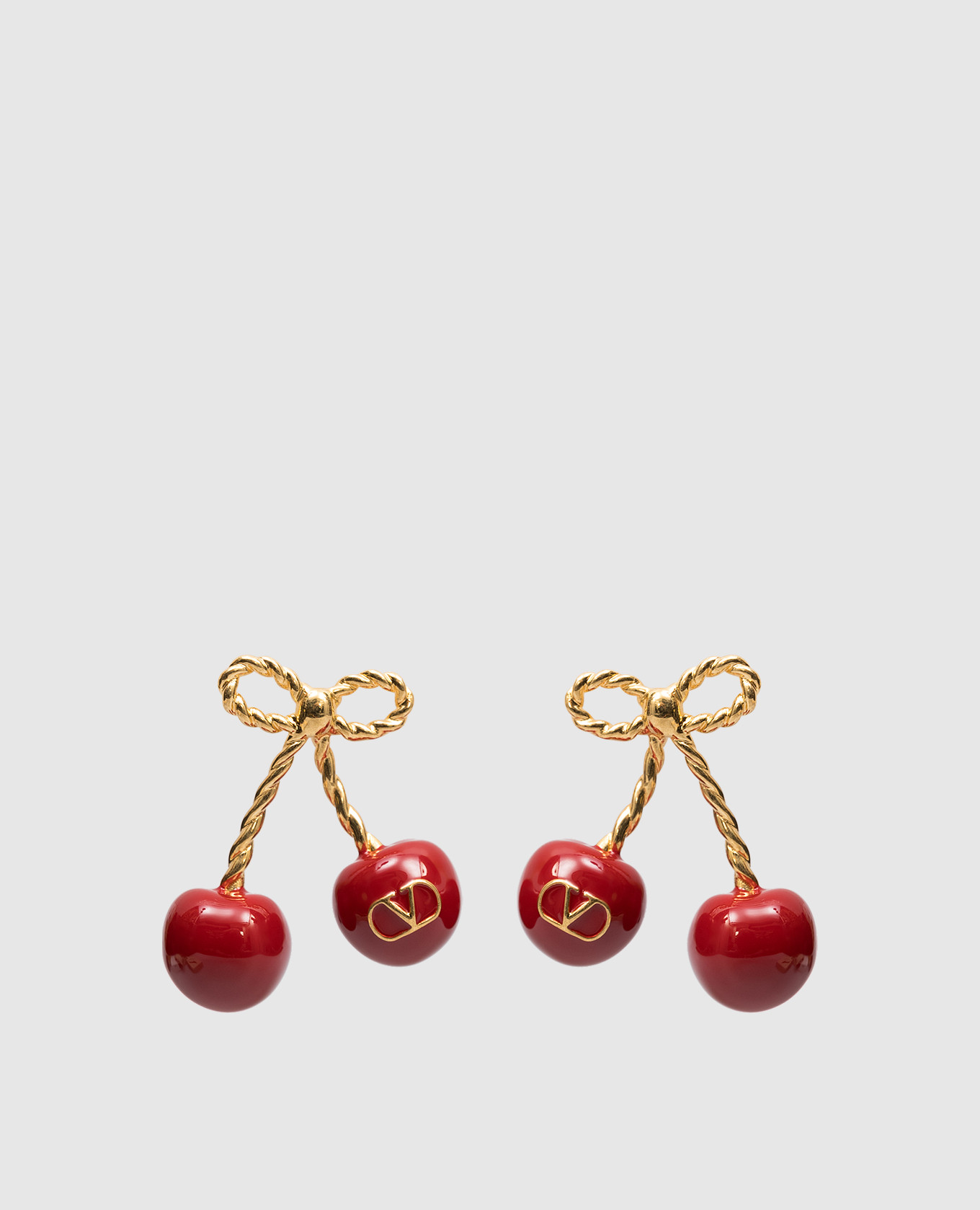 

Cherryfic gold earrings with emblem Valentino, Golden
