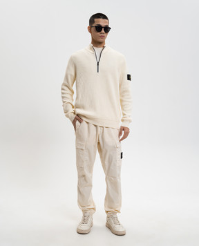 Stone Island Beige joggers with logo patch L1S153100031S0A10