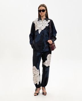 Victoria Beckham Black blouse with floral print 1224WSH005278R