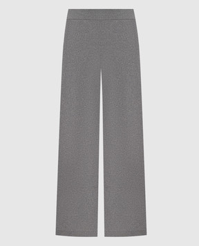 Peserico Gray wool pants with lurex A94116F129U470