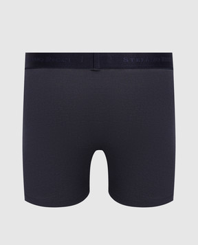Stefano Ricci Navy blue boxer briefs with logo pattern BXM22SICOTT