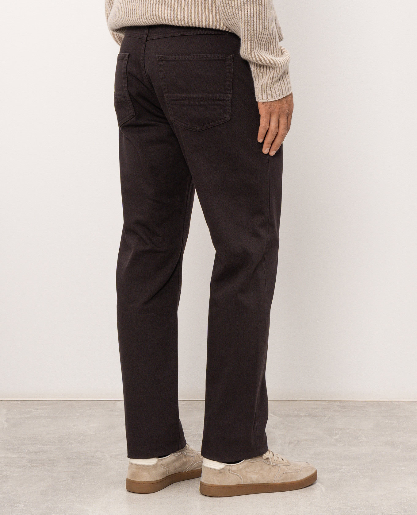 Brown jeans with logo patch Stone Island 4