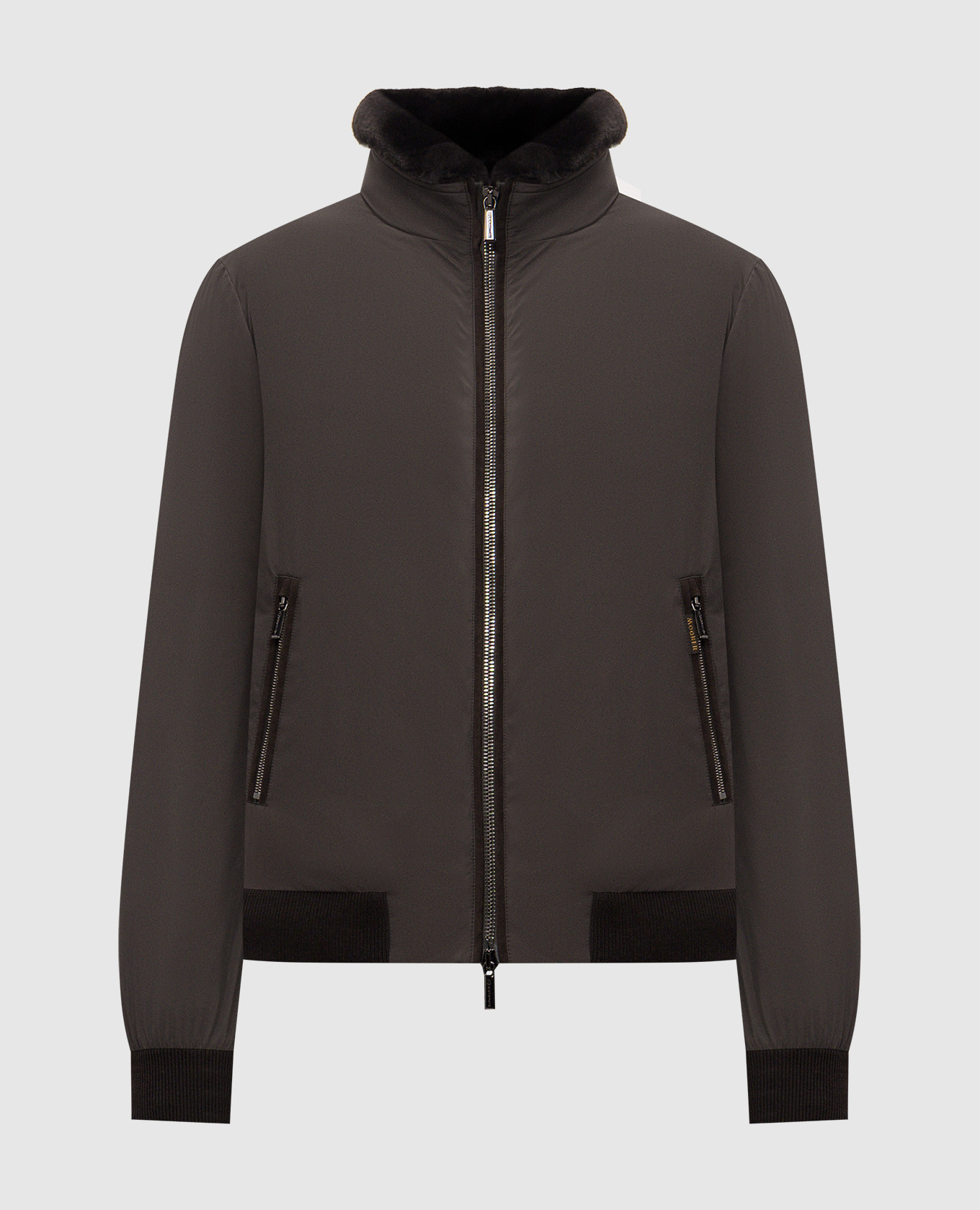 Brown down jacket with fur