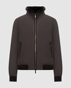 MooRER Brown down jacket with fur BELLATISTP