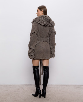 The Attico Brown wool cardigan 261WCB00131KWW009AA