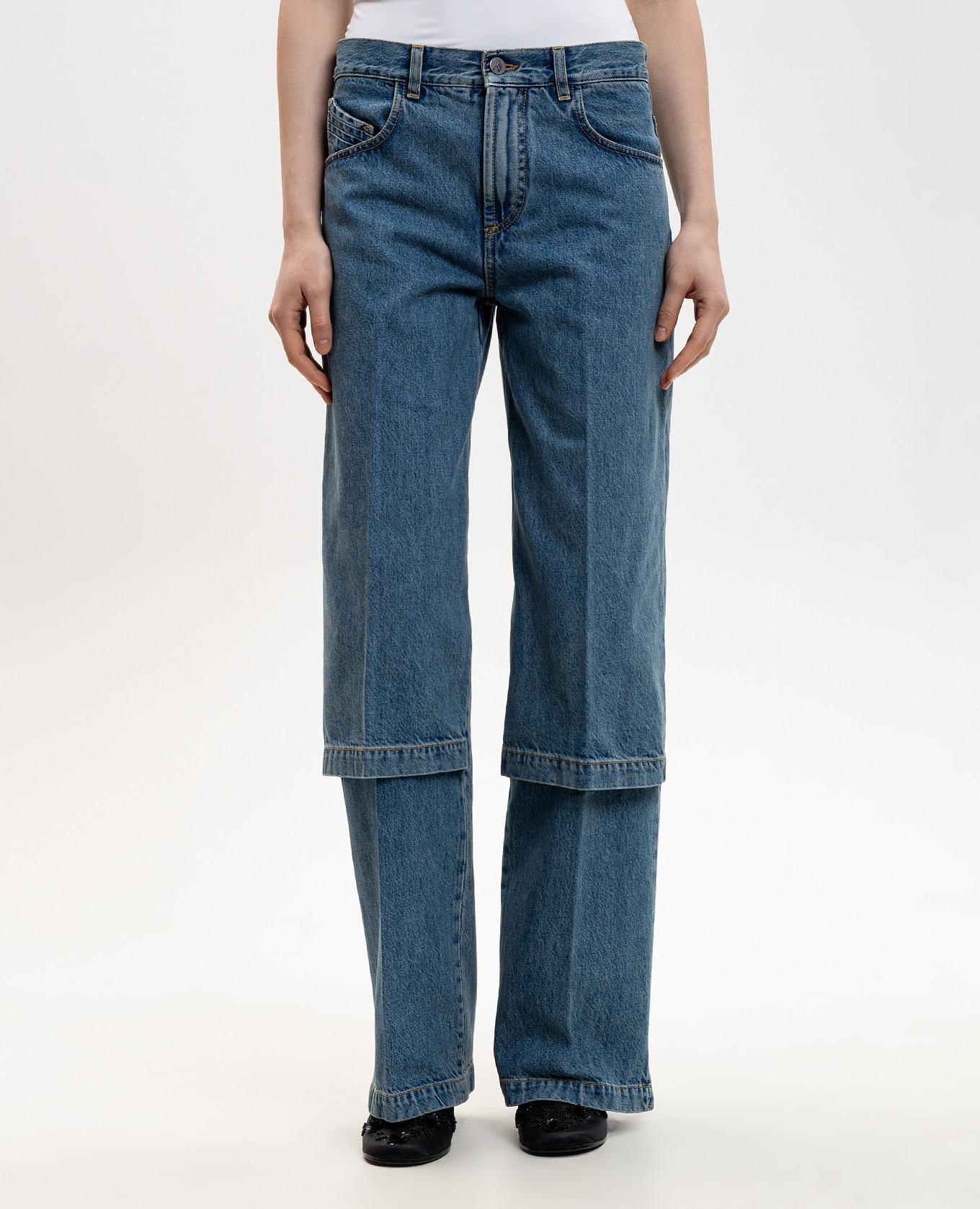 

Blue jeans with double construction The Attico