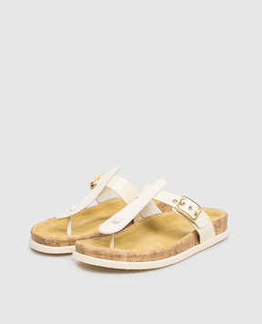 Premiata Yellow patent leather flip-flops M7391