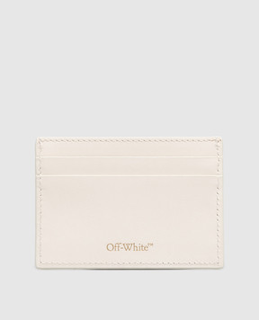 Off-White Beige leather cardholder Diag OWND04DS26LEA001