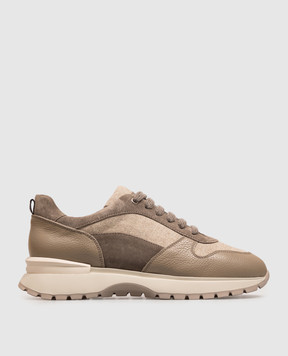 Doucal's Beige combination sneakers DD8828WHINPF800