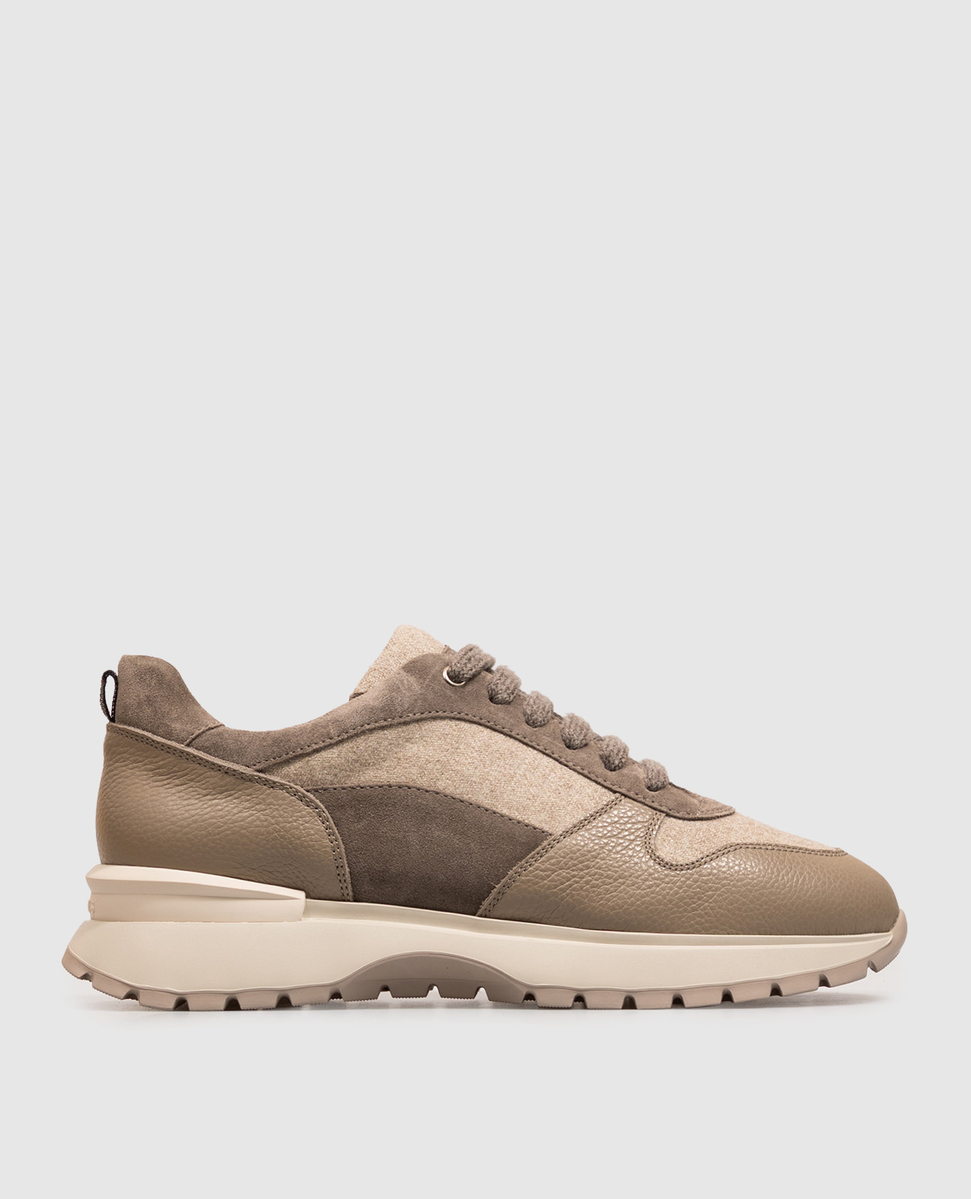 Beige combination sneakers