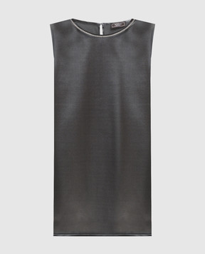 Peserico Gray silk top E08893D02372