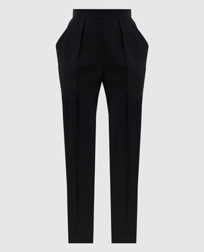 Balmain Black wool high-rise pants GF1PN190WC09
