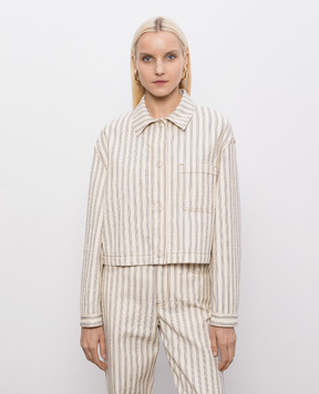 Fendi Beige striped jacket FLF856AOHT