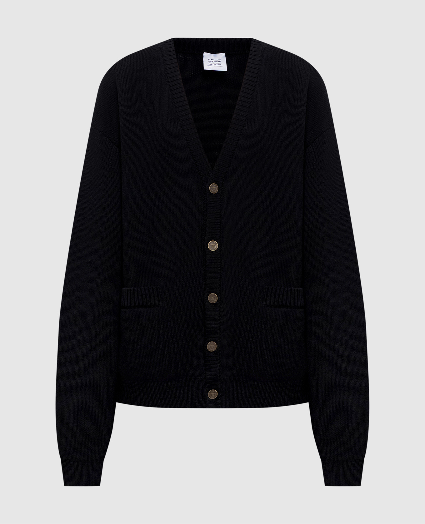 

Black merino wool cardigan Vetements
