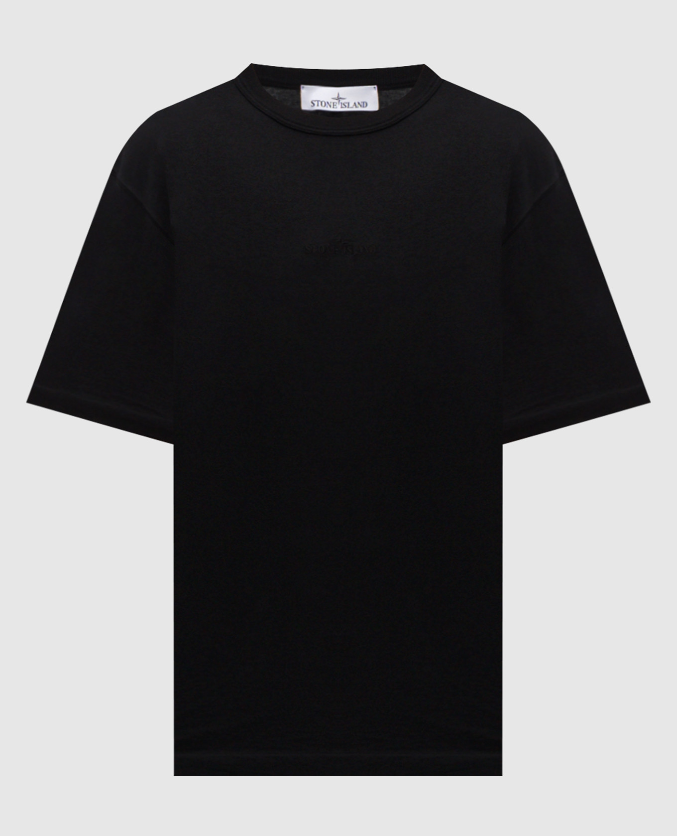 

Black T-shirt with embroidered logo Stone Island
