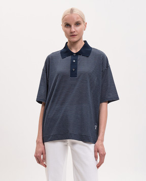 Ami Paris Blue striped polo shirt UPL422JE0212