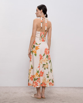Faithfull Marais white floral linen dress FF3637JDF