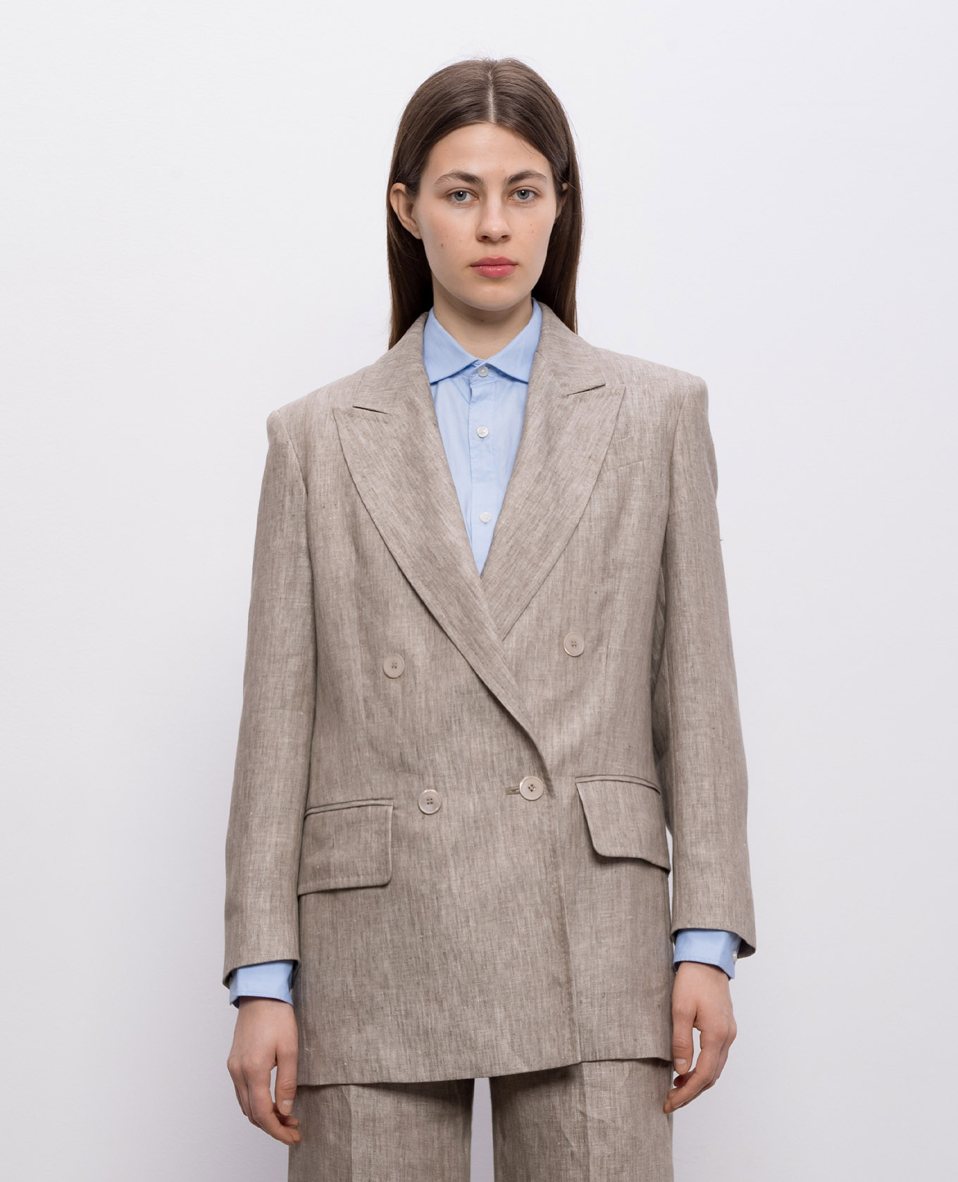 

Brown patterned linen jacket Max Mara