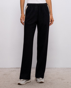 Peserico Dark gray striped sweatpants A04864J0B5033