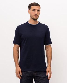Brunello Cucinelli Blue layered T-shirt M0B137427