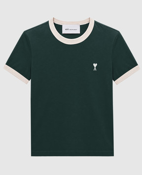 Ami Paris Green T-shirt with embroidered emblem FTS413JE0246