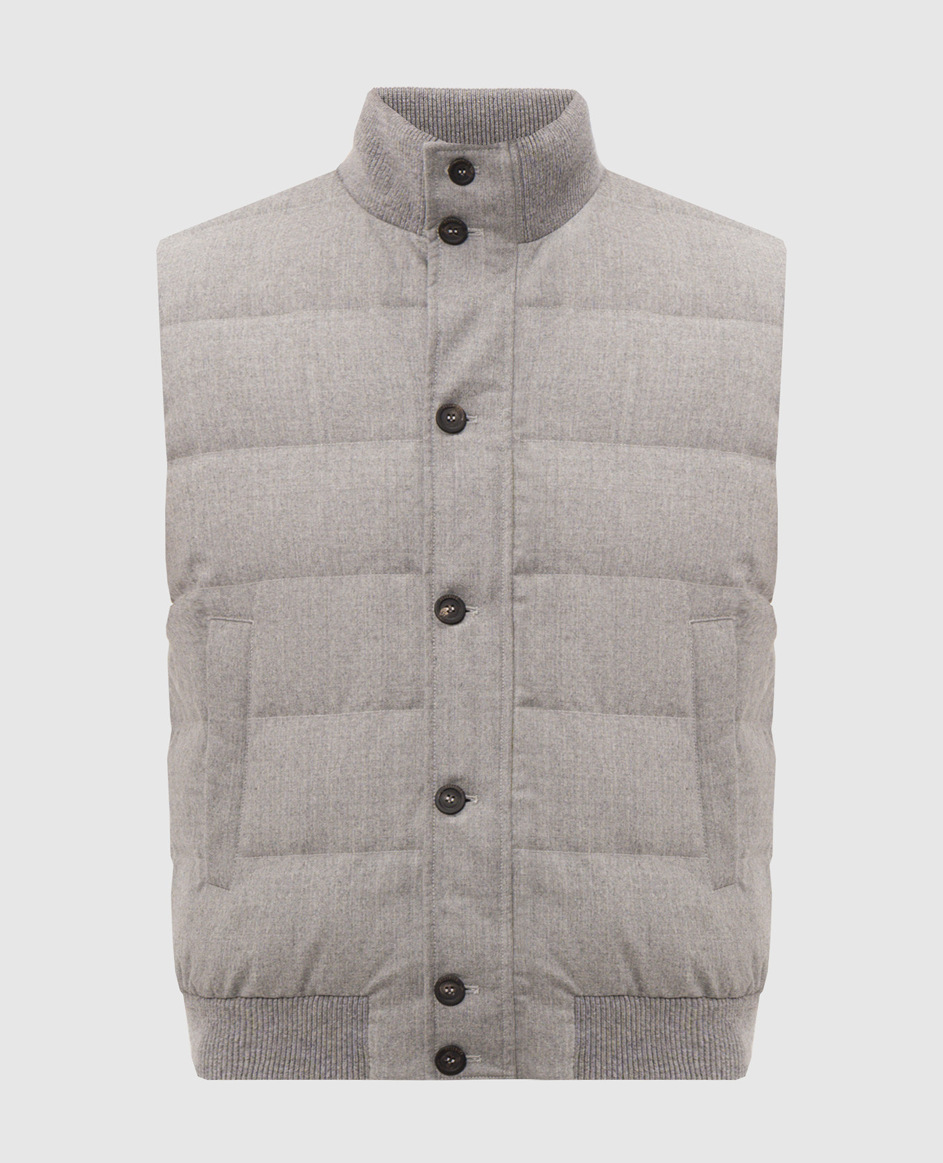 Grey wool down vest