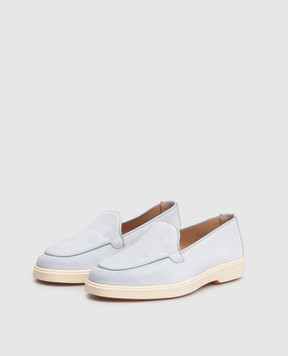 Santoni Blue suede loafers WUYA72027TISNORB