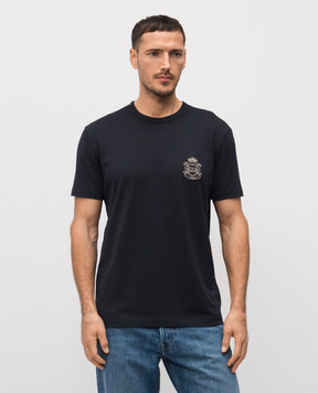 Dolce&Gabbana Blue t-shirt with logo patch G8PT1ZG7PZU