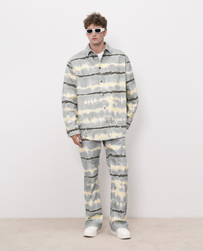 Off-White Gray TieDye Denim Shirt 44MES01FZ26F001