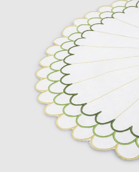 Los Encajeros White Escamas linen placemat PLACEMATESCAMAS