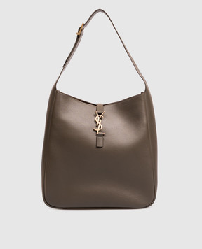 Saint Laurent LE 5À7 leather bag in khaki 753837AAAUQ