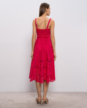 Charo Ruiz Pink Glimmer Midi Dress 263611