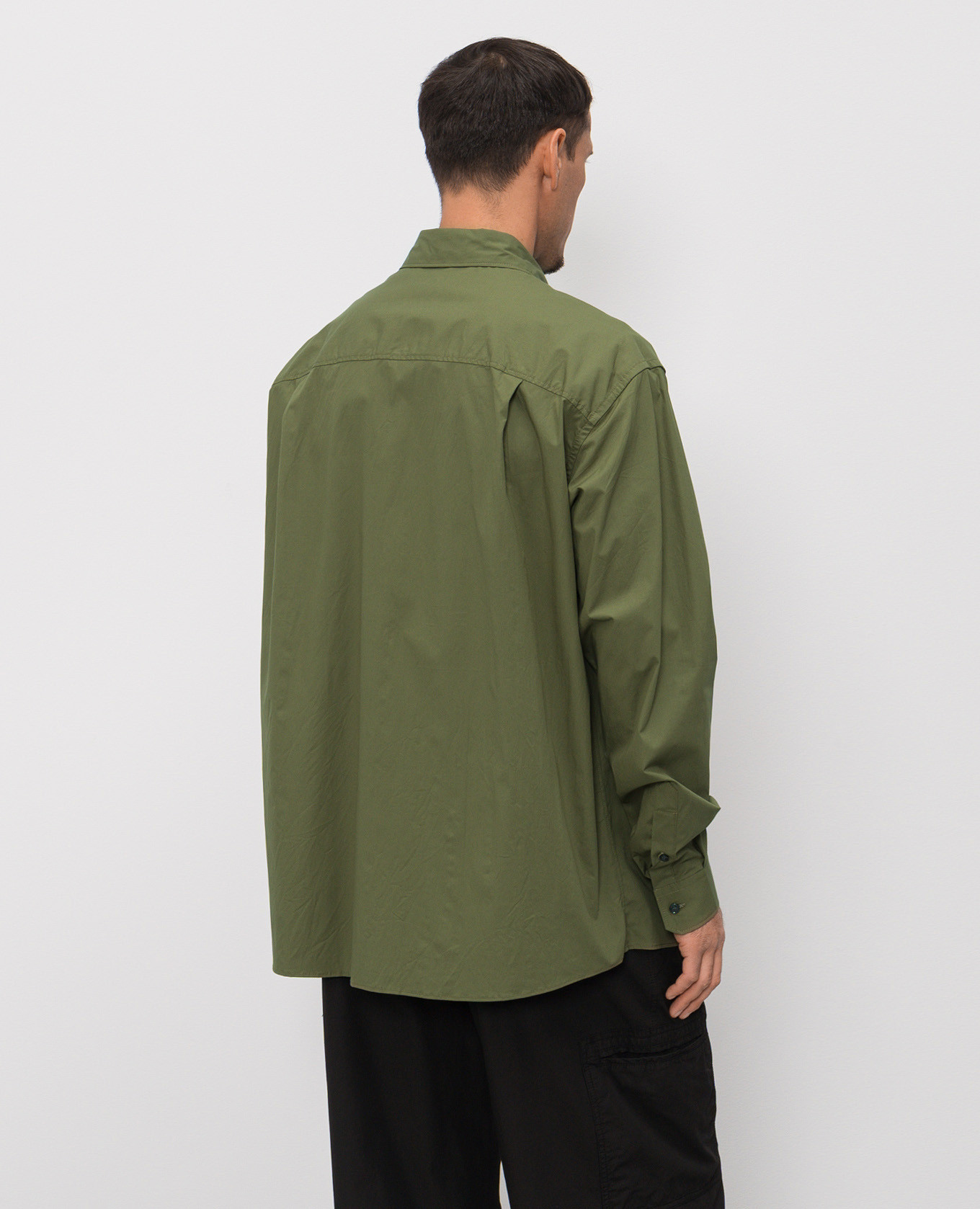 Khaki shirt with monogram logo patch Dolce&Gabbana 4