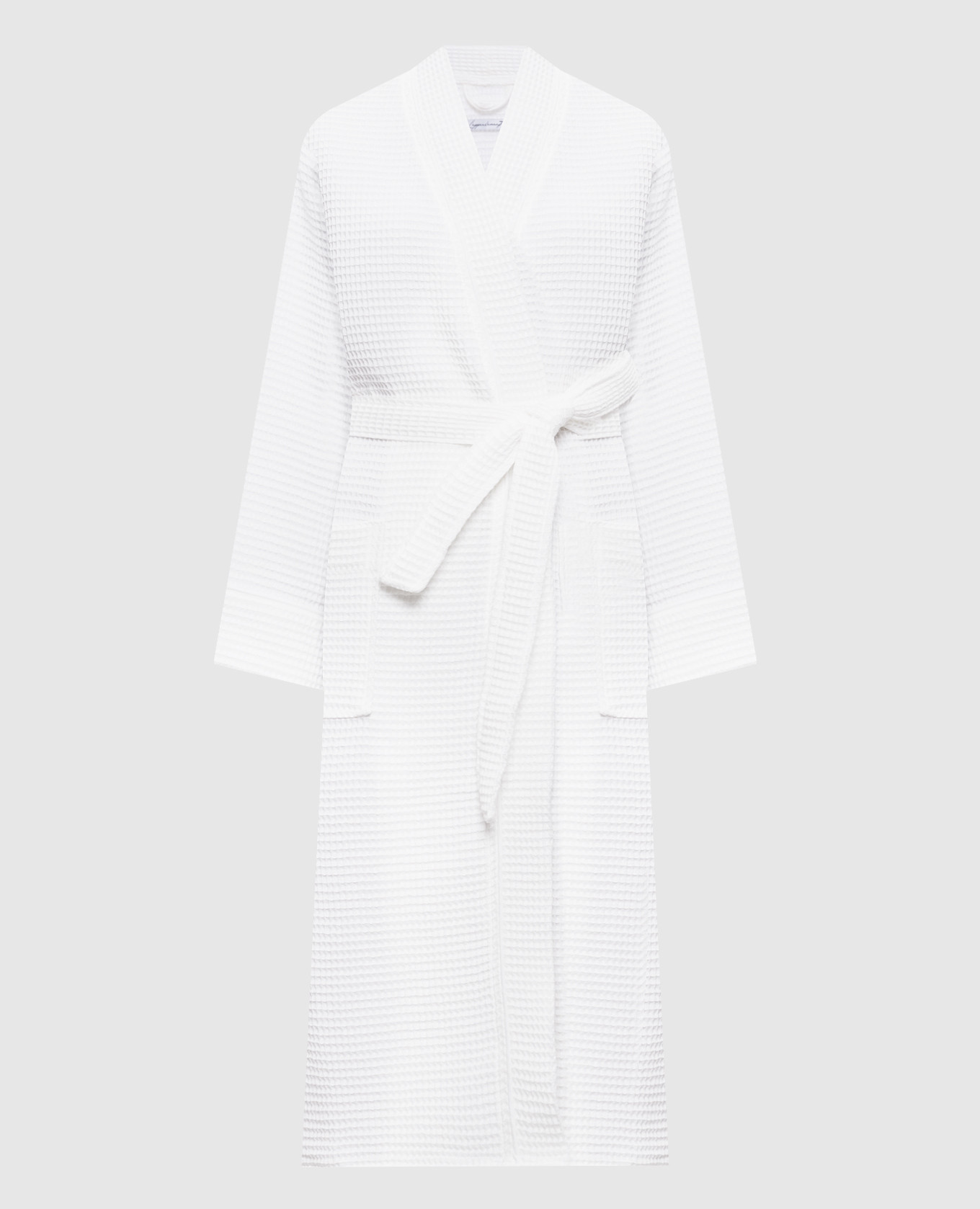 White waffle bathrobe