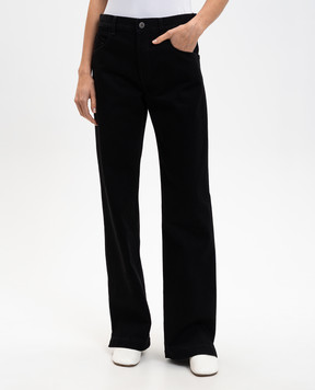 The Attico Black jeans with logo patch 260WCP00295DDD104AA