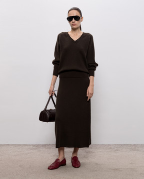 Agnona Brown cashmere skirt KG120201K120Q
