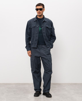 Stone Island Blue jacket with linen L1S154100040S0F35