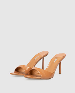 Le Silla BELLA brown patent leather mules 6625E080BXPPGSM