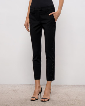 Dondup Black pants with crystals DP066GS0109D002W