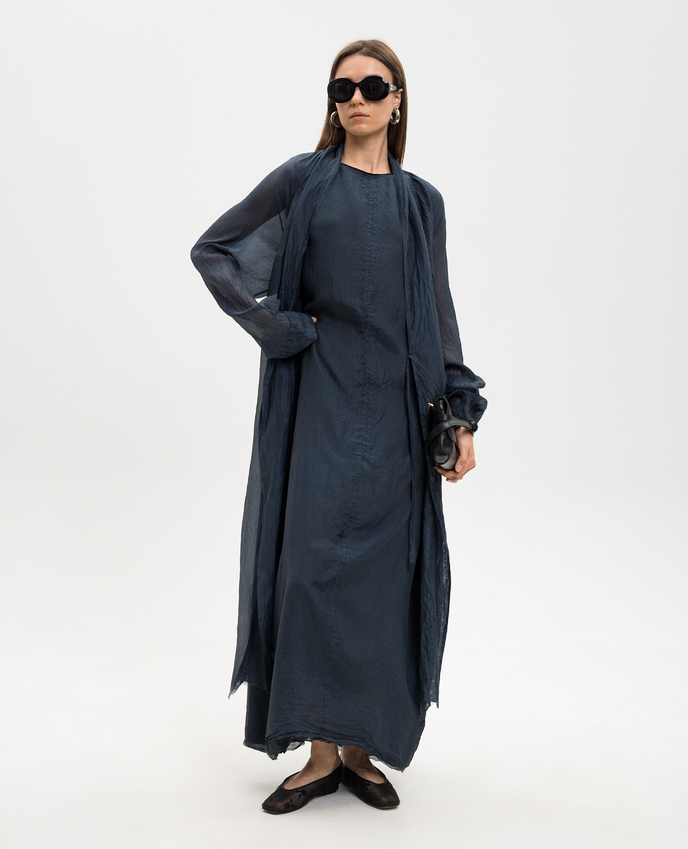 

Blue silk kimono cardigan Marc Le Bihan