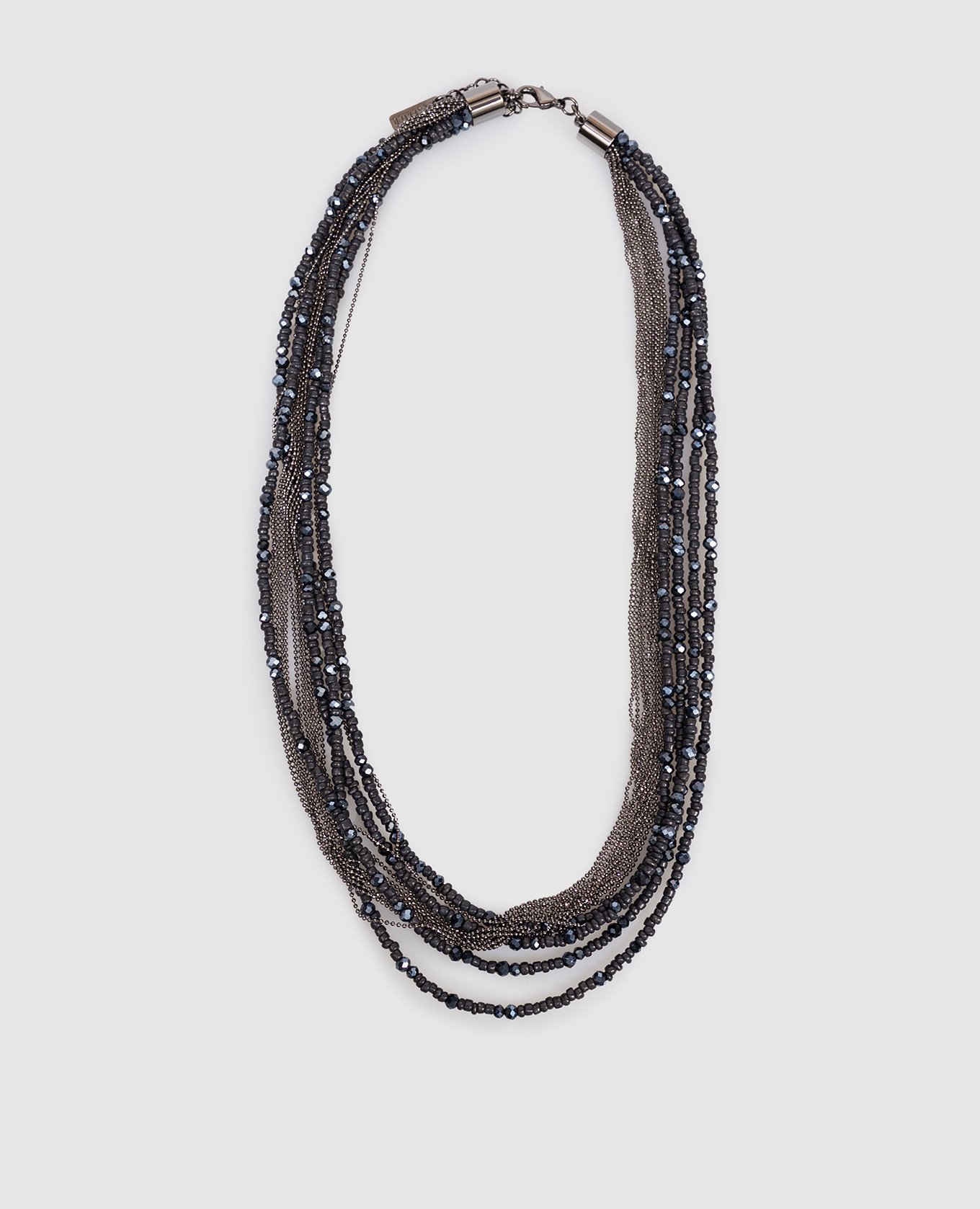 

Blue layered necklace with crystals and monil chain Peserico