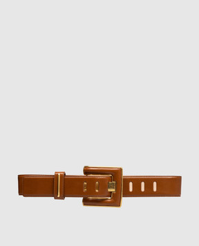 Balmain Anthem brown leather belt GN1WJ211LFZA