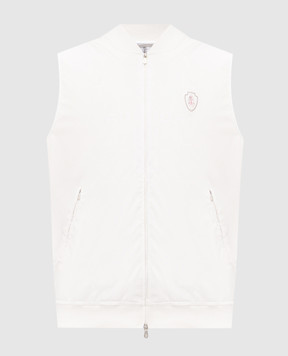 Brunello Cucinelli White vest with logo print MB4229083T