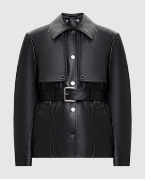 Max Mara Sportmax Black leather jacket SPSTENZONE