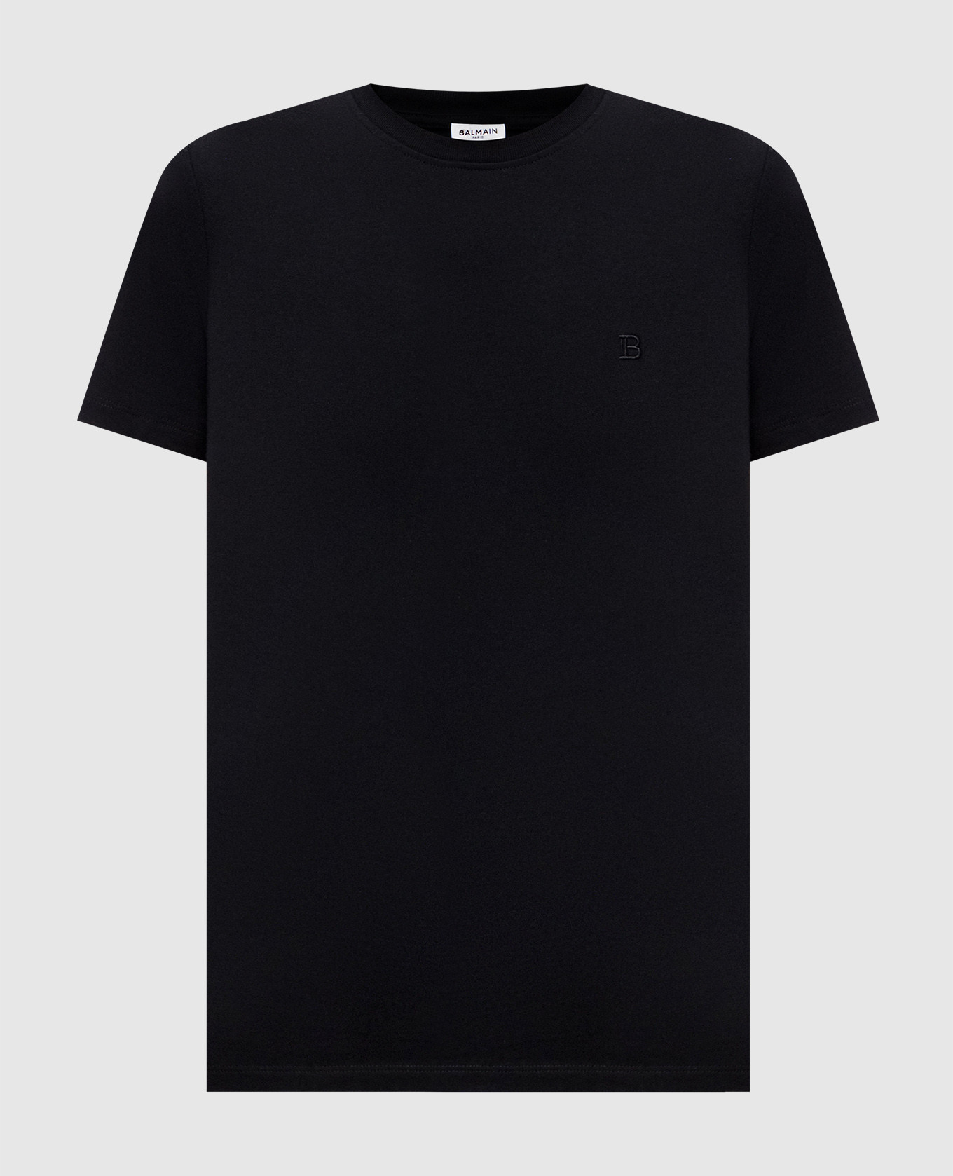 Black T-shirt with monogram embroidery