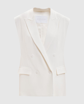 Dondup White double-breasted vest with monogram DJ768IS0021DXXX